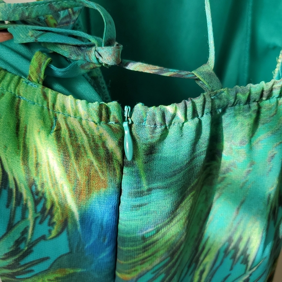 ♡SOLD♡ Luxxel Green Tropical Print Maxi Size S - Picture 15 of 16